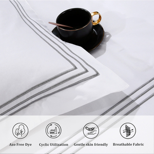 Bán Buôn Bộ Đồ Giường Sang Trọng 100% Bông Sheets Cho Giường Thêu Bộ Đồ Giường Đặt Khách Sạn Thanh Lịch Collectionbedding Set - Product Image 5