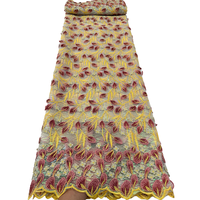 Dentelle en filet brodée NI.AI, nouveau design, applique 3D, dentelle en maille, dentelle en filet colorée pour femmes, fête, mariage