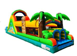 Tiki Đảo Ướt Hoặc Khô Trở Ngại Combo Thương Mại Jumpers Ranica Inflatable Run Insane Bounce Nhà Khóa Học Trở Ngại - Product Image 2
