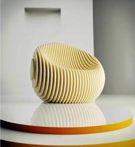 Silla de ocio con forma única MR, silla de acento de diseño minimalista, sillón de madera maciza para hotel en casa - Product Image 3