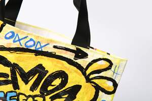 Borsa con Logo personalizzato riutilizzabile riutilizzabile <span class=keywords><strong>Online</strong></span> per lo Shopping fatto a mano in materiale PP borsa con motivo a schermo con manico in corda - Product Image 5