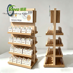 ชั้นวางเครื่องประดับไม้แบบมินิมอลหลายชั้น ทันสมัย เป็นมิตรกับสิ่งแวดล้อม สำหรับวางบนเคาน์เตอร์ร้านค้าปลีก พร้อมที่จัดเก็บการ์ดต่างหู - Product Image 2