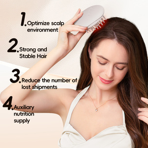 Portable <b>Rechargeable</b> Scalp Massager With <b>Led</b> <b>Light</b> For Hair Care Household Use Battery Powered Plastic Material - Product Image 2