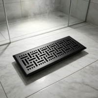 Nouvelle Ventilation Murale PCP Noire en Gros, 2x10, à Débit d'Air Réglable, Durable, pour Retour d'Air au Sol Domestique