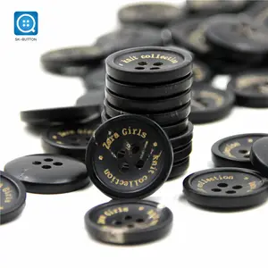 Custom size and logo black buffalo cow horn suit buttons for coat