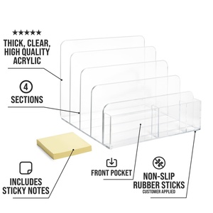 Wholesale for Clear Acrylic Polished Surface <b>Document</b> Storage Holder Desktop File Organizer Custom Logo for Display <b>Folders</b> - Product Image 2