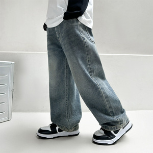 Vêtements pour garçons de 4 à 15 ans, vente en gros, printemps automne, jeans amples à jambes droites, jeans décontractés pour adolescents, pantalons en denim pour enfants - Product Image 3