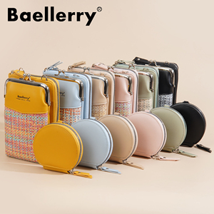 New Women's Mobile <strong>Phone</strong> <strong>Bag</strong> Baellerry Braided Contrasting Color One-shoulder Cross-span <strong>Bag</strong> Fashionable Mother-child <strong>Bag</strong> Wallet - Product Image 5
