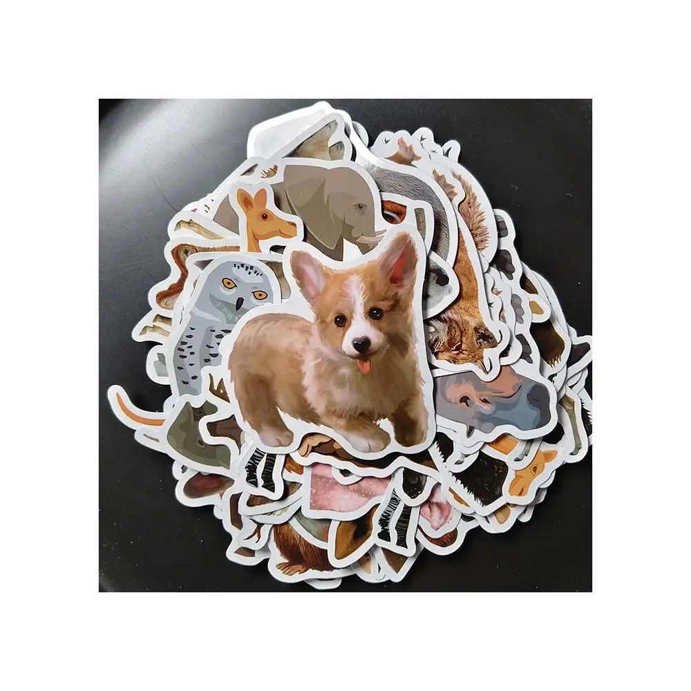 사용자 정의 다이 컷 비닐 동물 방수 스티커 노트북 전화 장식을위한 부드러운 포장 스티커