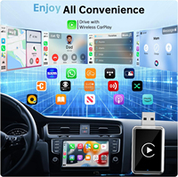 Adaptador Popular con Cable para Pantalla WiFi CarPlay, Puerto Tipo-C, Control Remoto, Compatible con iPhone y Android Auto, Navegación GPS, Pantalla Dividida