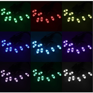 Off Road LED Underglow <b>Lights</b> 8pcs RGB Bluetooth App Control IP65 Dimmable DC Powered Plastic Body <b>Rainbow</b> Effect - Product Image 3