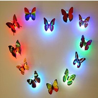 Decoración del Hogar, Adhesivos de Pared con Forma de Mariposa 3D, Autoadhesivos, Brillan en la Oscuridad, Luz Nocturna para Dormitorio, Hogar, Navidad