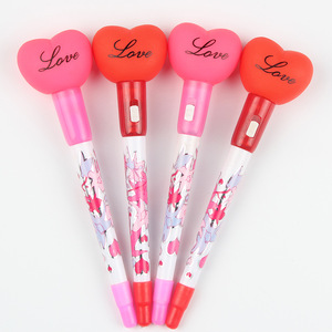 Stylo publicitaire personnalisé avec lumière LED, motifs football, basketball, cœur, rose, sapin de Noël, pour enfants - Product Image 2