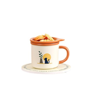 Taza de Cerámica con Diseño de Animal de Dibujos Animados, Estilo Moderno, Linda Gatozita, Ecológica, Apta para Microondas, con Tapa y Cuchara, Regalo, Recuerdo, para Oficina - Product Image 5