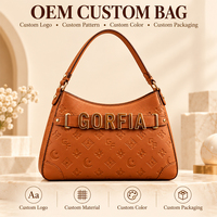 Sac à bandoulière en cuir PU gaufré personnalisé GORFIA pour femme, marron, petit, pour le quotidien et les voyages, sac à main bandoulière, conception OEM ODM