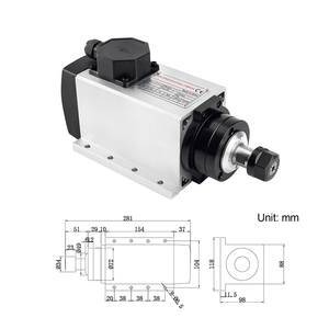 Motor de Husillo de Alta Frecuencia con Enfriamiento por Aire, Correa Cuadrada, 2.2KW ER20 24000RPM, Directo de Fábrica Zhong Hua Jiang, para Máquina CNC Router - Product Image 2