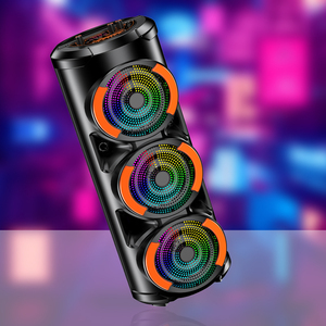 3x6 30W Rechargeable Speaker With Remote And <b>Wireless</b> <b>Microphone</b> Portable Bluetooth Party Speaker - Product Image 5