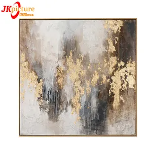 Pure hand-painted abstract decorative Abstract gold foil Factory custom painting canvas gold foil wall art acrylic
