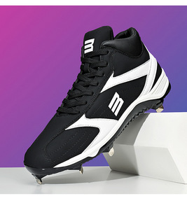 Chaussures de baseball unisexes à crampons métalliques, baskets antidérapantes à pointes, tige en PVC, semelle extérieure en caoutchouc pour l'entraînement sur terrain - Product Image 6