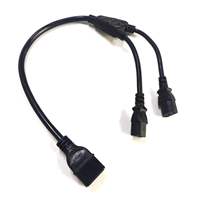 Câble d'alimentation CA en Y robuste 3x12AWG, C20 mâle vers double C13 femelle, 0,9 m de long, pour ordinateur et moniteur