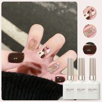 Ensemble de vernis gel UV 3 couleurs pour Noël, rouge vin, blanc, or pailleté, à retirer par trempage, gel à ongles LED, fournitures pour nail art de Noël pour salon de manucure et DIY