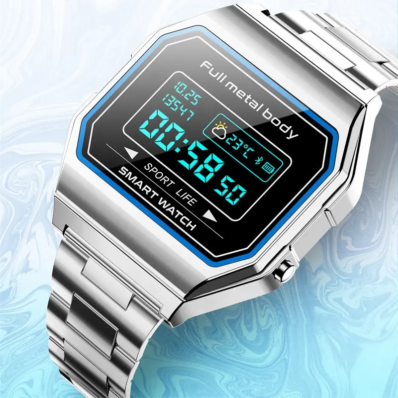 Relógio inteligente luxuoso dourado kw18, smartwatch digital com correia de aço, gps, múltiplos modos esportivos, bateria de longa duração