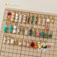 Accessoires DIY pour bracelets et colliers en YML et acier inoxydable plaqué or, avec perles, pierres colorées et breloques en nacre