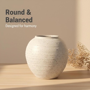 Vase moderne en céramique blanc moucheté pour usage intérieur/bureau/<span class=keywords><strong>jardin</strong></span>, fleurs/vert - Product Image 3