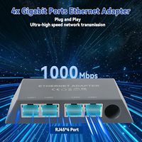 Adaptateur Ethernet RJ45 Mini Gen 3 à 4 ports, réseau externe filaire pour 4 appareils, connexion simultanée