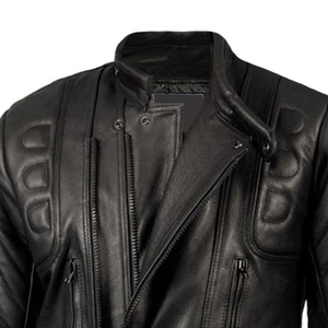 Blouson en cuir de moto en gros, nouveau design, protection optimale, vêtement de course pour motard, coupe ajustée, uni - Product Image 2