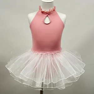 2023 new design mesh skirt leotard Dance Wear Costumes Kids Ballet Leotard for Performance