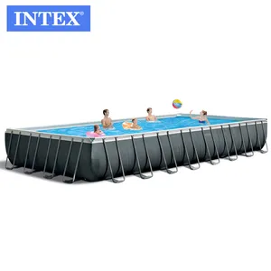 INTEX 26364 24FT X 12FT X 52IN ULTRA XTR piscina rettangolare con struttura in metallo estivo. SET piscina fuori terra per famiglie numerose