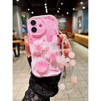 Coque de téléphone personnalisée avec peinture mignonne de poupées, couverture souple avec chaîne de lanière pour iPhone 15 PLUS 16 14 13 12 11 17Pro Max