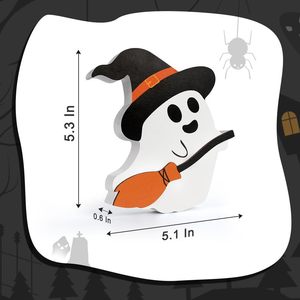 Lindas Letreros Decorativos de Halloween con Forma de Fantasma, Calabaza y Murciélago para Bandeja de Niveles de MDF, Decoración de Mesa Interior para Fiestas - Product Image 2