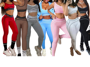 Ensemble de <span class=keywords><strong>sport</strong></span> et yoga 2 pièces pour <span class=keywords><strong>femme</strong></span> 2027 : Soutien-gorge de <span class=keywords><strong>sport</strong></span> et leggings ajourés, extensibles dans les quatre sens, élastiques, respirants, légers et sans coutures - Product Image 5