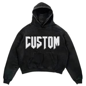 Sudadera con Capucha Unisex de Algodón, Estampado Gráfico, Lavado Ácido, Fabricantes de Ropa Urbana, Sudadera Extra Grande Personalizada para Mujer - Product Image 1