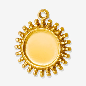 Collier avec pendentif soleil en acier inoxydable plaqué or 18 carats, accessoire de bijoux unisexe - Product Image 1