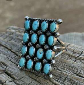 ที่น่าตื่นตาตื่นใจออกแบบ925เงินสเตอร์ลิงแอริโซนาแหวนสีเขียวขุ่นเครื่องประดับงบเงิน - Product Image 1