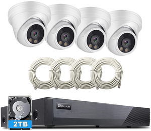 Sistema de Cámaras de Seguridad CCTV NVR de 4 Canales, 5MP, 8MP, 4K, Cámaras IP Domo, Kits de Vigilancia POE, Detección de Movimiento P2P, Compatible con Hik K - Product Image 1