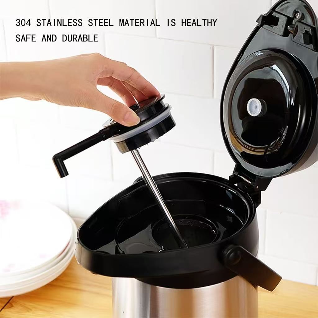 Coffee Dispenser With Pump Flask Coffee Dispenser Thermal Air Pot Airpot  102oz (3L) Stainless Steel 102 Oz Insulated Dispenser