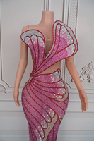 Novance Y4842 Robes de Soirée Élégantes et Longues de Bal, Robe de Luxe sans Manches Romantique pour Femme, Tenue de Soirée de Luxe