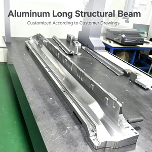 Large Gantry CNC Milling Aluminum Structural Parts Raw Silver Metallic Machined Surface Custom Drawing Customized Long Part - Product Image 1