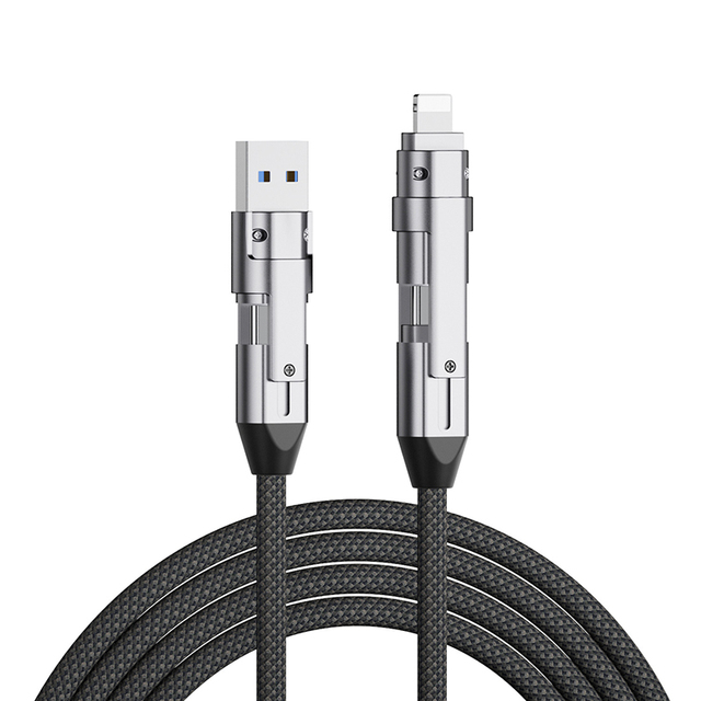 240w 4-in-1 Usb4.0 Type-C Fast Charging Cable 40gbps Data Transfer Pd3.1 E-Marker Nylon Braided USB C to USB C Cord for Macbook