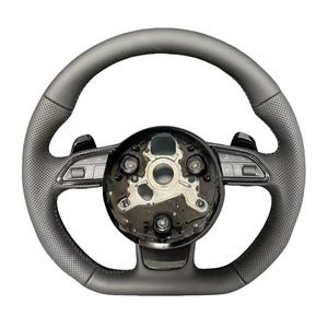 Volante Deportivo de Cuero Completamente Perforado con Base Plana, Apto para Audi <span class=keywords><strong>A1</strong></span> A3 A4 A5 A6 A7 Q3 Q5 Q7 S3 S8 B8 R8 - Product Image 4