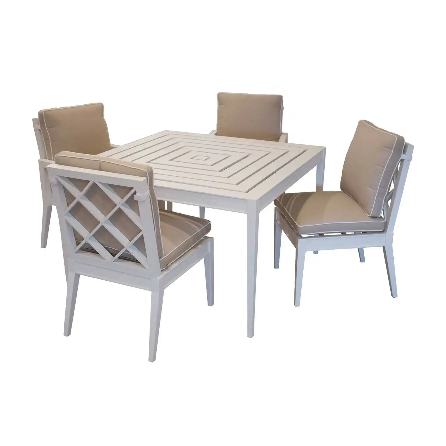 Mesas quadradas e cadeira jardim alumínio mobiliário restaurante outdoor dining set 4 lugares