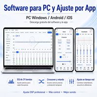Procesador DSP para Auto de 8 Canales de Buena Calidad de Fábrica con Amplificador de 4 Canales RMS 4x25W Máx. 4x60W Clase AB Audio para Auto