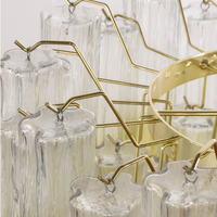 Lustre en verre coloré dégradé, style nordique moderne et élégant, pour salon, salle à manger, villa, éclairage décoratif de luxe multicouche