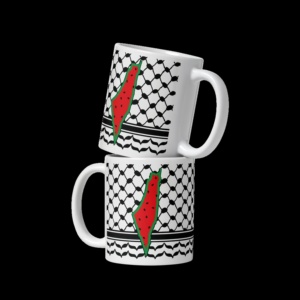 Tazza in Ceramica con <span class=keywords><strong>Design</strong></span> Kuffeyah Palestinese e Anguria - Regalo di Benvenuto Creativo - Product Image 2