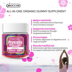 Gomitas Probióticas Herbales para Mujeres Adultas, Sabor Piña, Apoya el Equilibrio del pH, Prebiótico, Olmo Resbaladizo, Suplementos Dietéticos - Product Image 5