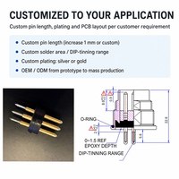 Connecteur circulaire M16 IP68 IEC 61076-2-106, fiche de châssis à souder sur circuit imprimé, 6 broches, étanche, montage sur panneau industriel pour l'arrière, 5A 300V
